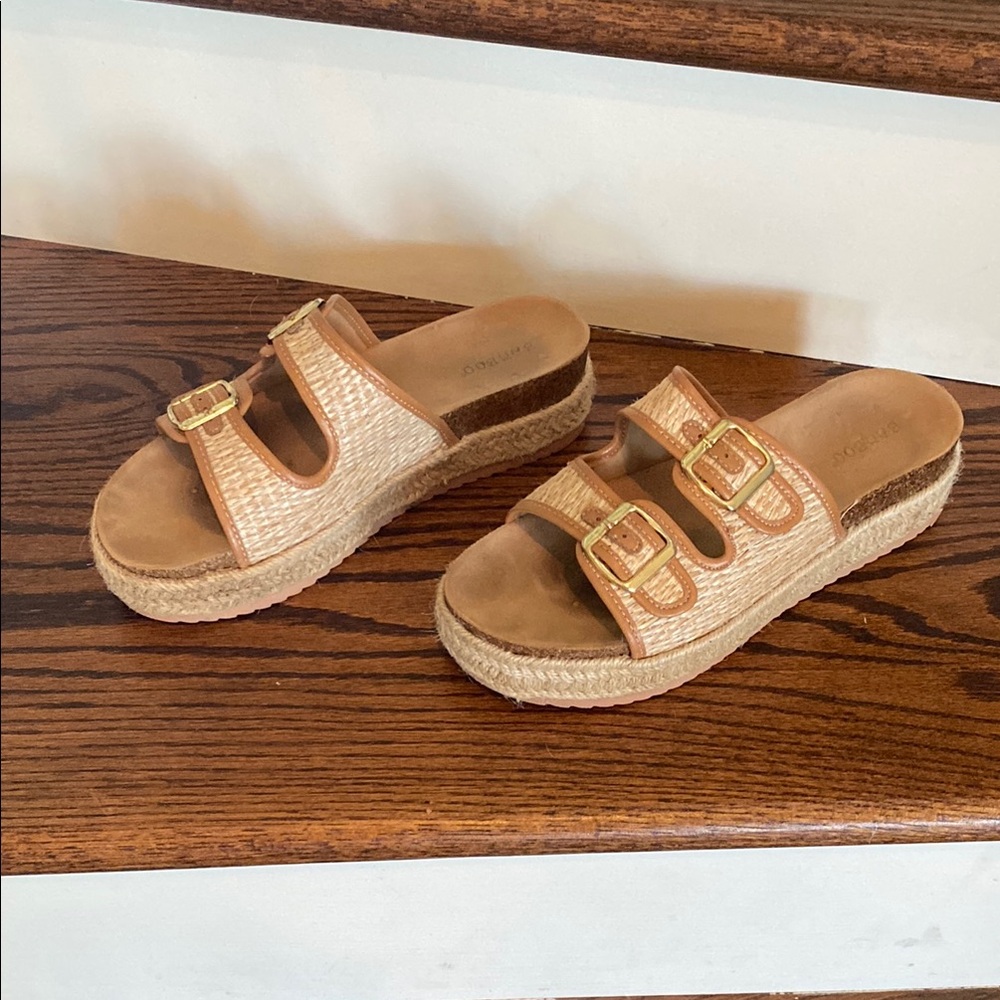 BAMBOO Tan Sandals with Adjustable Straps